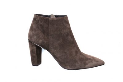 Stivaletto da donna in camoscio tortora, tacco 9 cm € 189,90