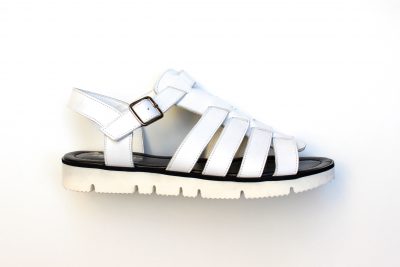 Sandalo con listini in pelle bianca € 89,90