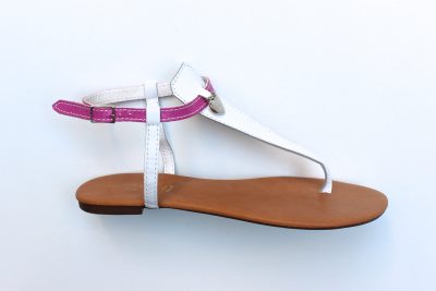 Sandalo infradito in pelle bianca e fuxia € 69,90