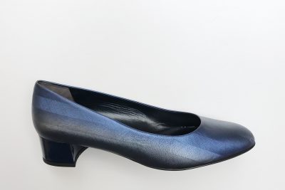Decollètè da donna in pelle stampata blu tacco 4 cm € 145,00