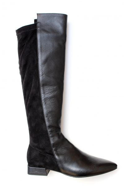 Stivale da donna in pelle e tessuto nero € 175,00