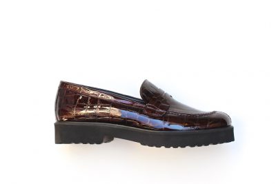 Mocassino da donna con frangia in pelle cocco bordeaux € 175,00