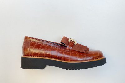 Mocassino da donna in pelle stampata cuoio  € 189,90