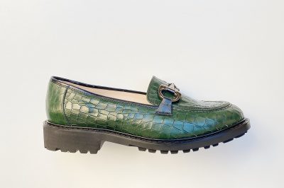 Mocassino da donna in pelle stampata verde € 159,90