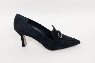 Mocassino in camoscio nero tacco 6 cm € 199,90