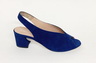 Sandalo da donna in camoscio blu tacco 5cm € 159,90