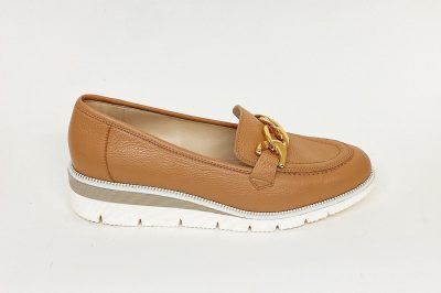 Mocassino da donna con accessorio in pelle cuoio € 159,90
