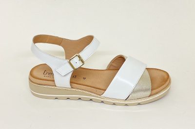 Sandalo da donna in pelle bianca e oro € 99,90