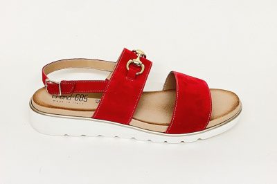 Sandalo da donna in camoscio rosso € 99,90