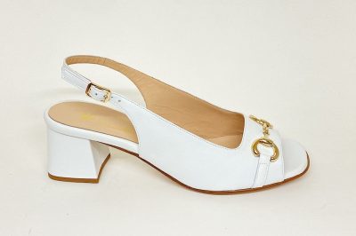 Sandalo da donna in pelle bianca tacco 5 cm € 159,90