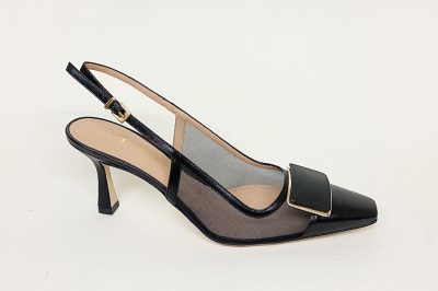 Chanel da donna in rete e pelle nera tacco  6 cm € 189,90