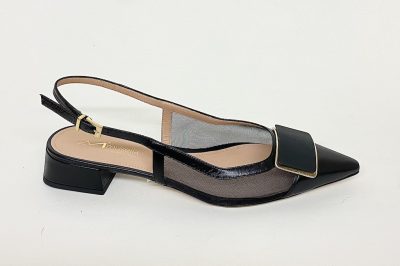 Chanel da donna misure grandi in rete e pelle nera tacco 3 cm € 179,90