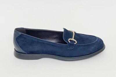 Mocassino da donna con accessorio in camoscio blu € 169,90