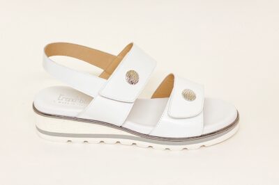 Sandalo da donna con strappi in pelle bianca € 99,90