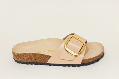 Pianella Birkenstock Madrid Big Buckle da donna in pelle beige € 140,00