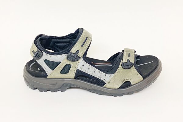 Sandalo da uomo in camoscio e tessuto grigio e verde € 119,90