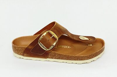 Infradito Birkenstock Gizeh Big Buckle da donna in pelle cognac € 150,00