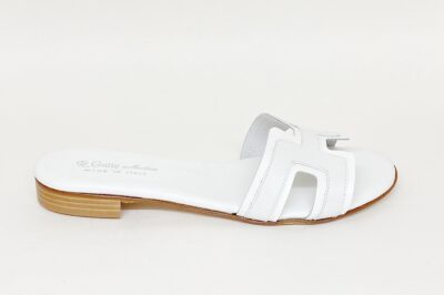 Pianella da donna misure grandi in pelle bianca € 99,90