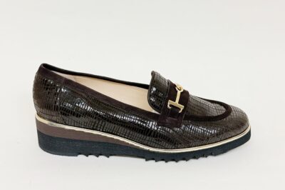 Mocassino da donna in pelle stampata marrone € 165,00