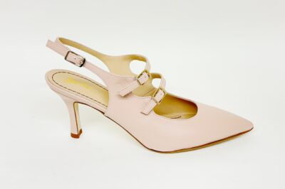 Chanel da donna in pelle cipria con doppio cinturino tacco 6 cm € 169,90