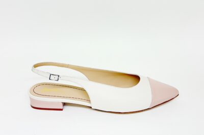 Chanel da donna in pelle bianca e cipria, tacco 2 cm € 139,90